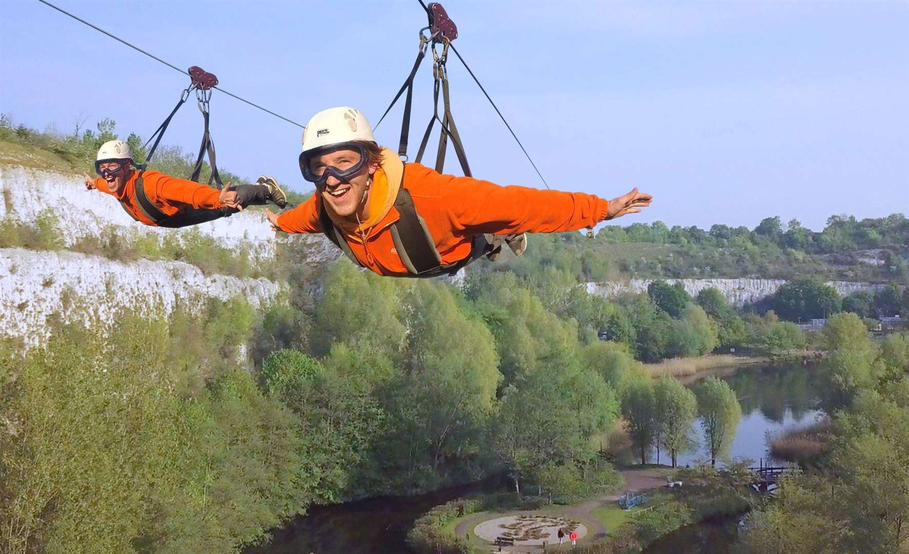 Hangloose offers visitors the chance to fly over Bluewater on a zipline - just one of the shopping centre's many attractions. Picture: Hangloose Adventure