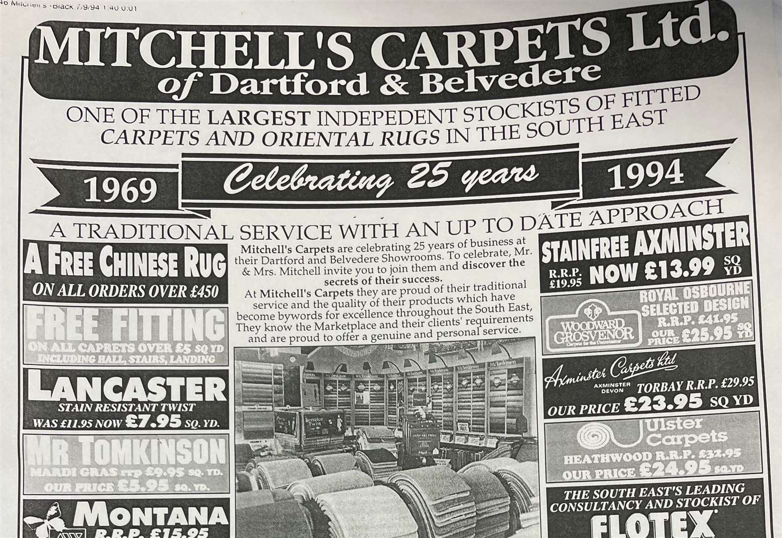 An old advert celebrating the firm’s 25th anniversary