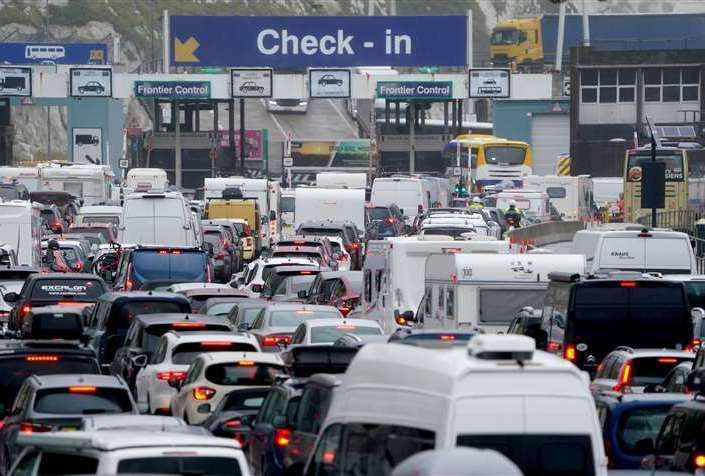 There have been long delays at the Port of Dover this morning. Photo: (Gareth Fuller/PA)