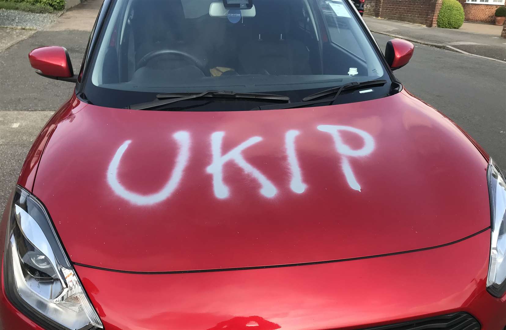 Vandalised: Liberal Democrat candidate Alexander Stennings' car this morning (9535784)