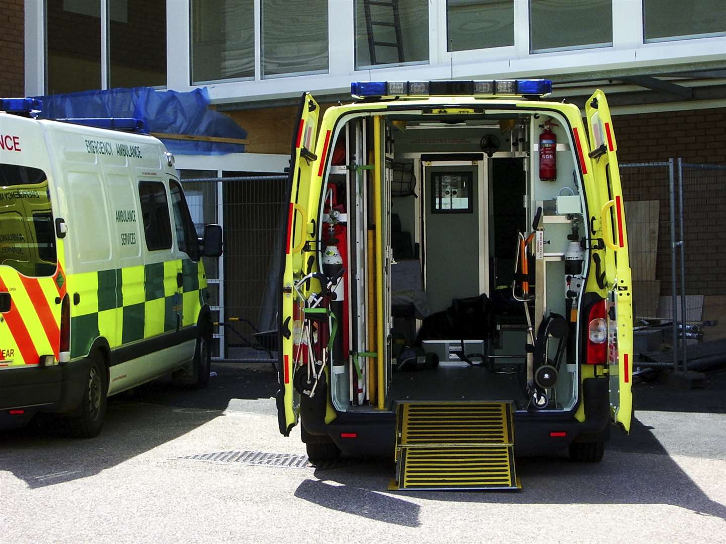 An ambulance arrives at hospital