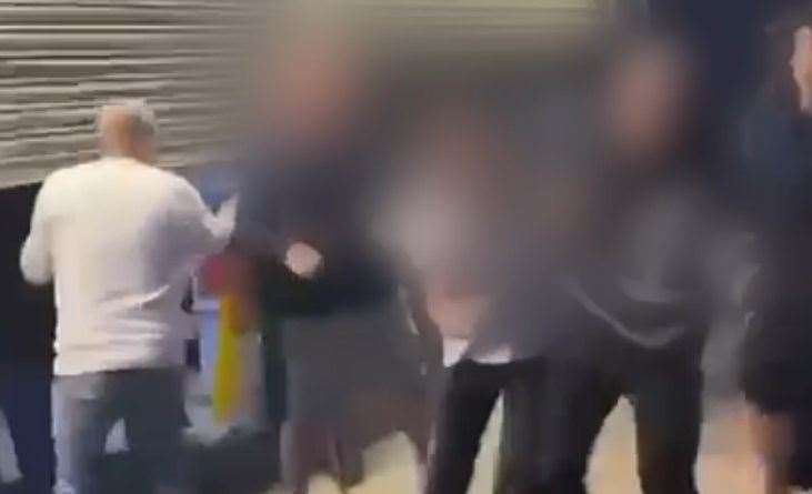 A mass brawl took place in Sheerness High Street on Saturday