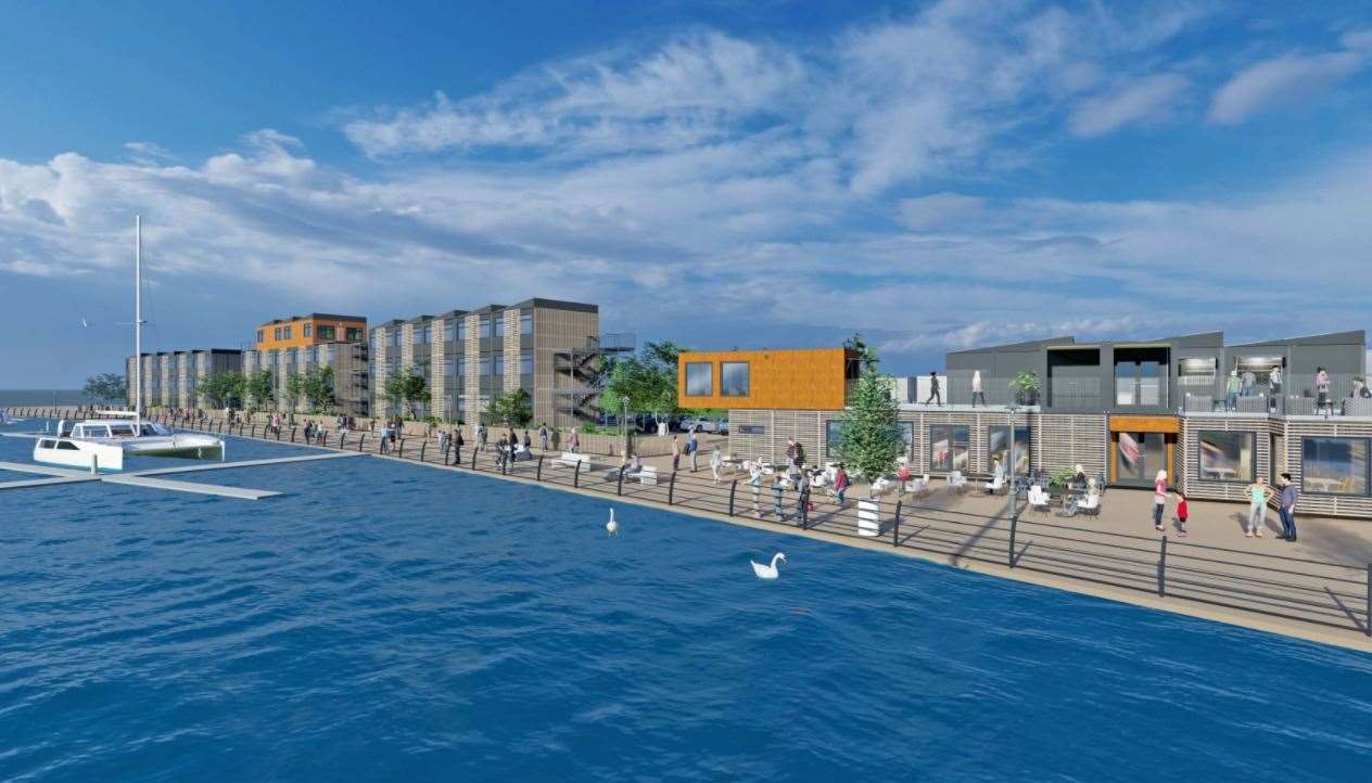 A motel is already planned for the waterfront at Dover. Picture: Electric Motel Company
