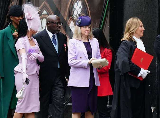 Katy Perry, second from left, was among figures from the world of entertainment at the coronation. Picture: Jane Barlow/PA