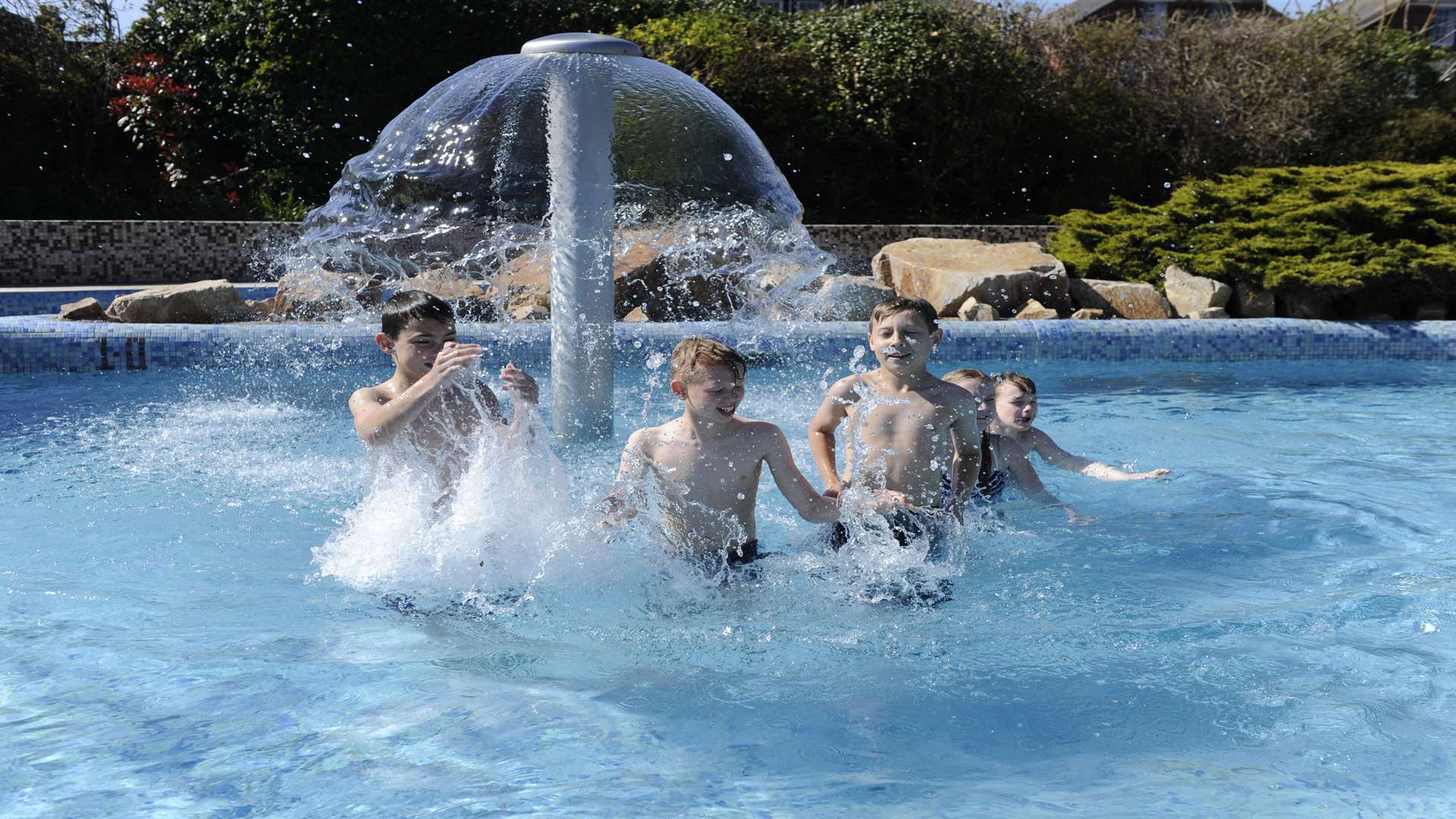 Faversham youngsters enjoy the outdoor pools.