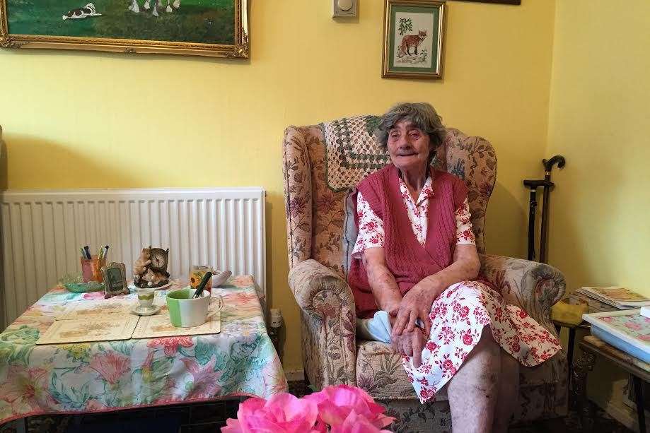 Jean Paterson in her front room