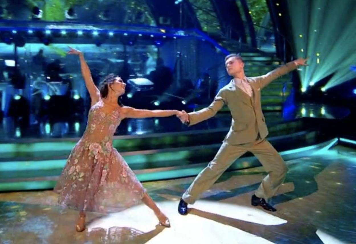 HRVY performed the Viennese Waltz with dance partner Janette Manrara. Picture: BBC