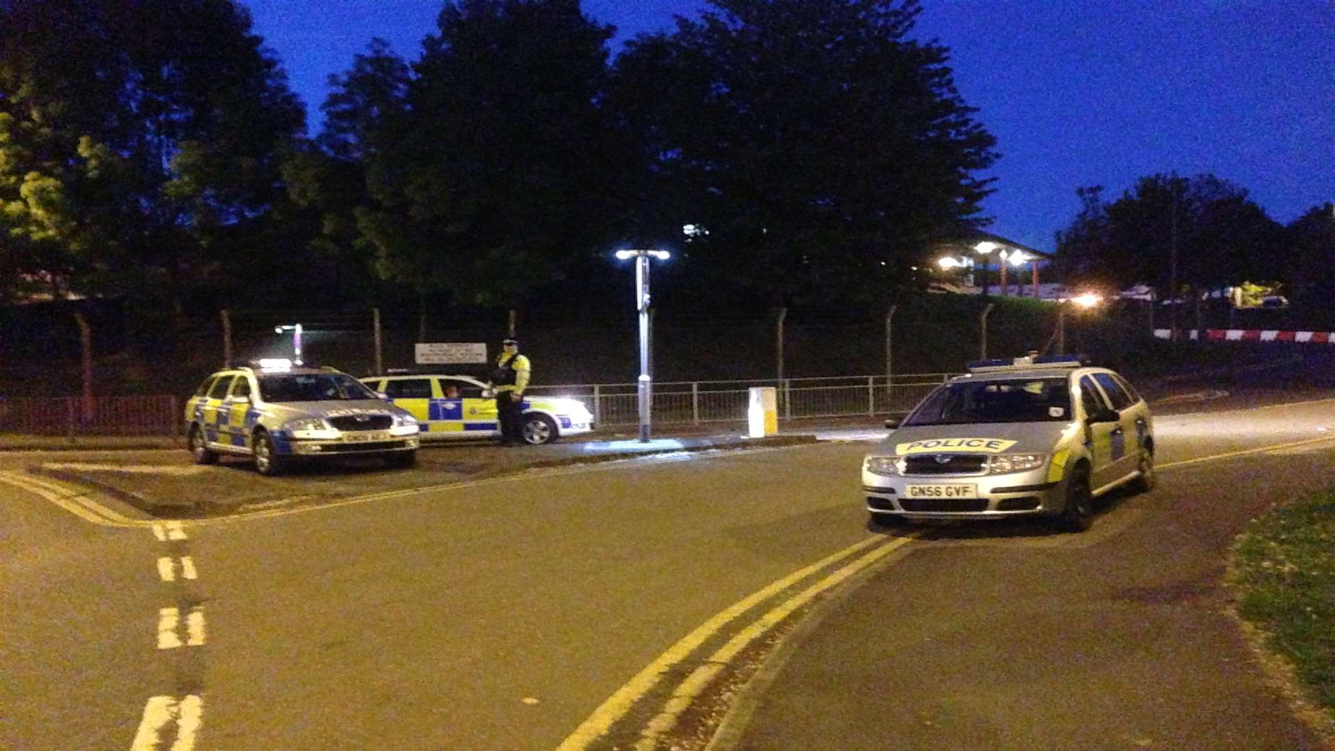 Police block road at Maidstone army barracks