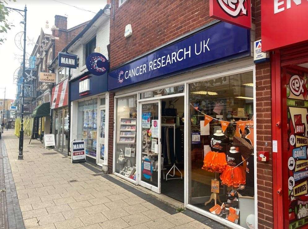 The Cancer Research charity in Gillingham high street