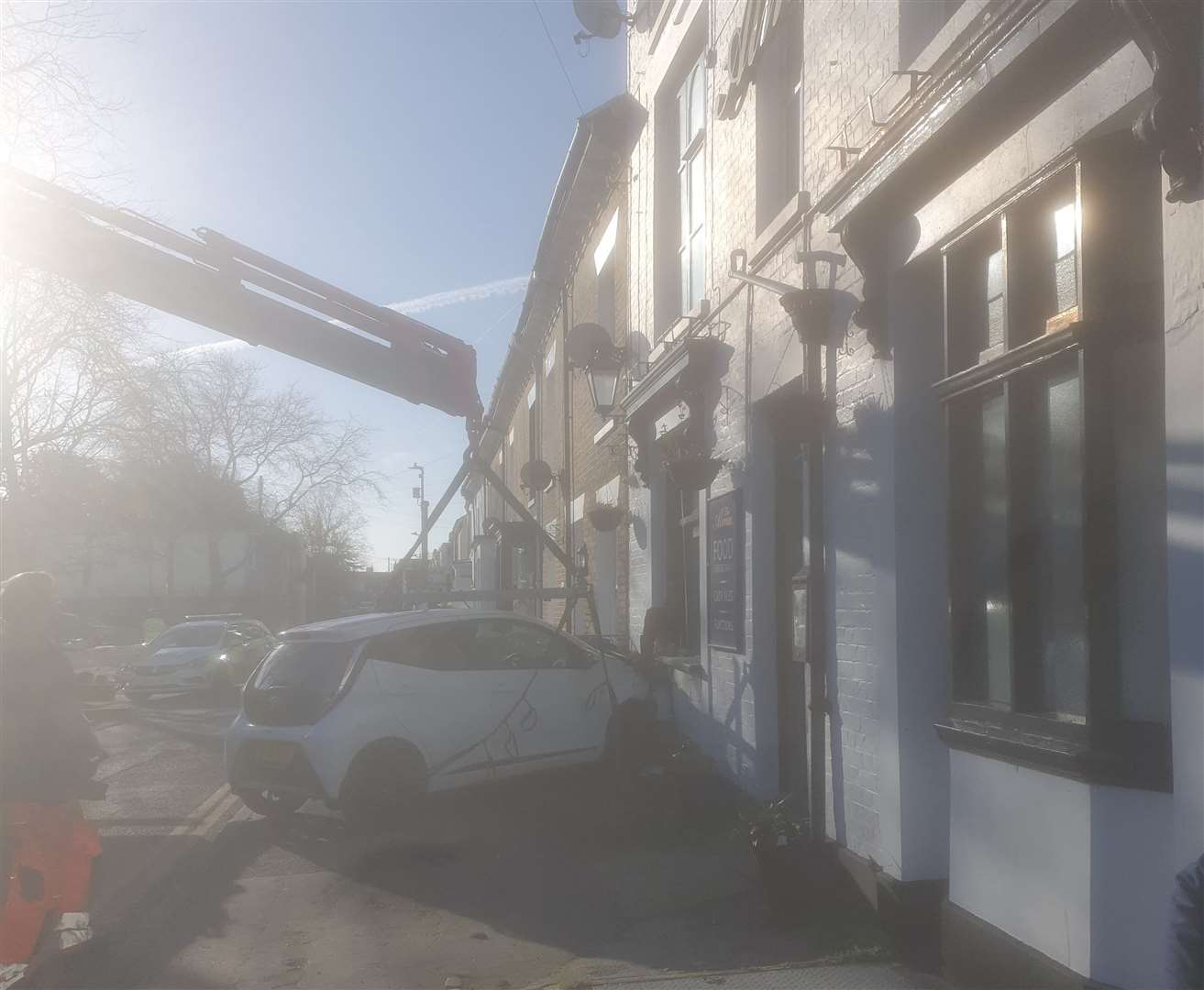 A car crashed into The Alma in Deal around 8am on Wednesday