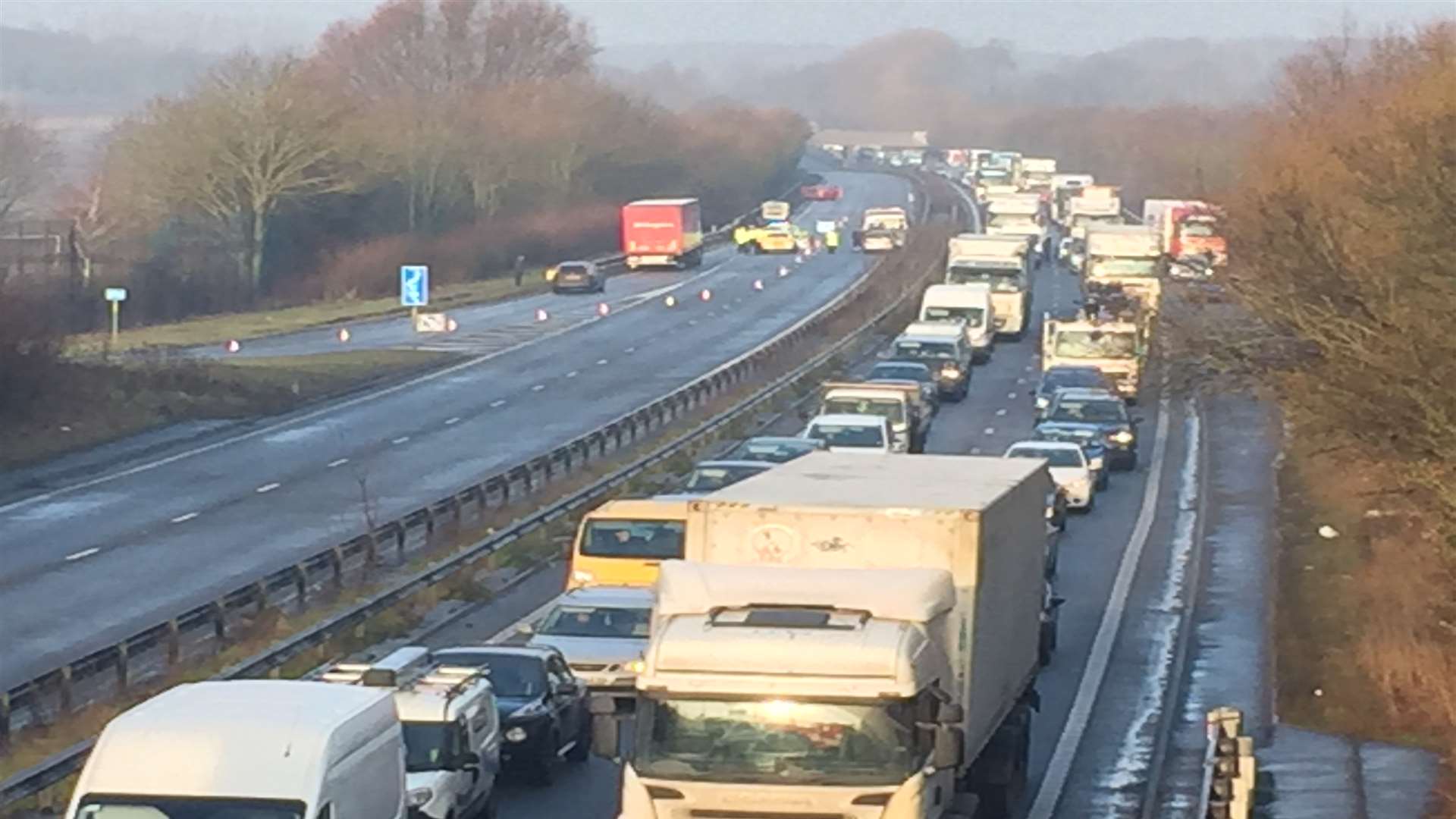 What the A2 looked like at around 9.30am