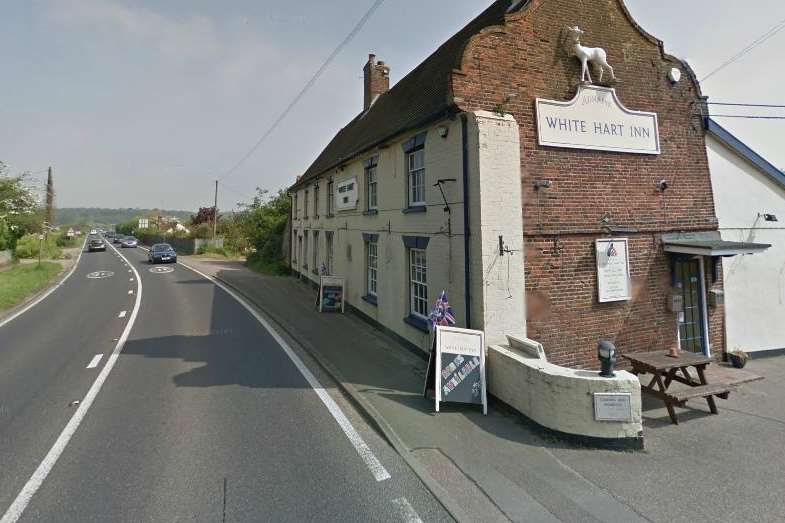The two men died when a car crashed into the White Hart Inn in Blythburgh in Suffolk. Picture: Google Street View
