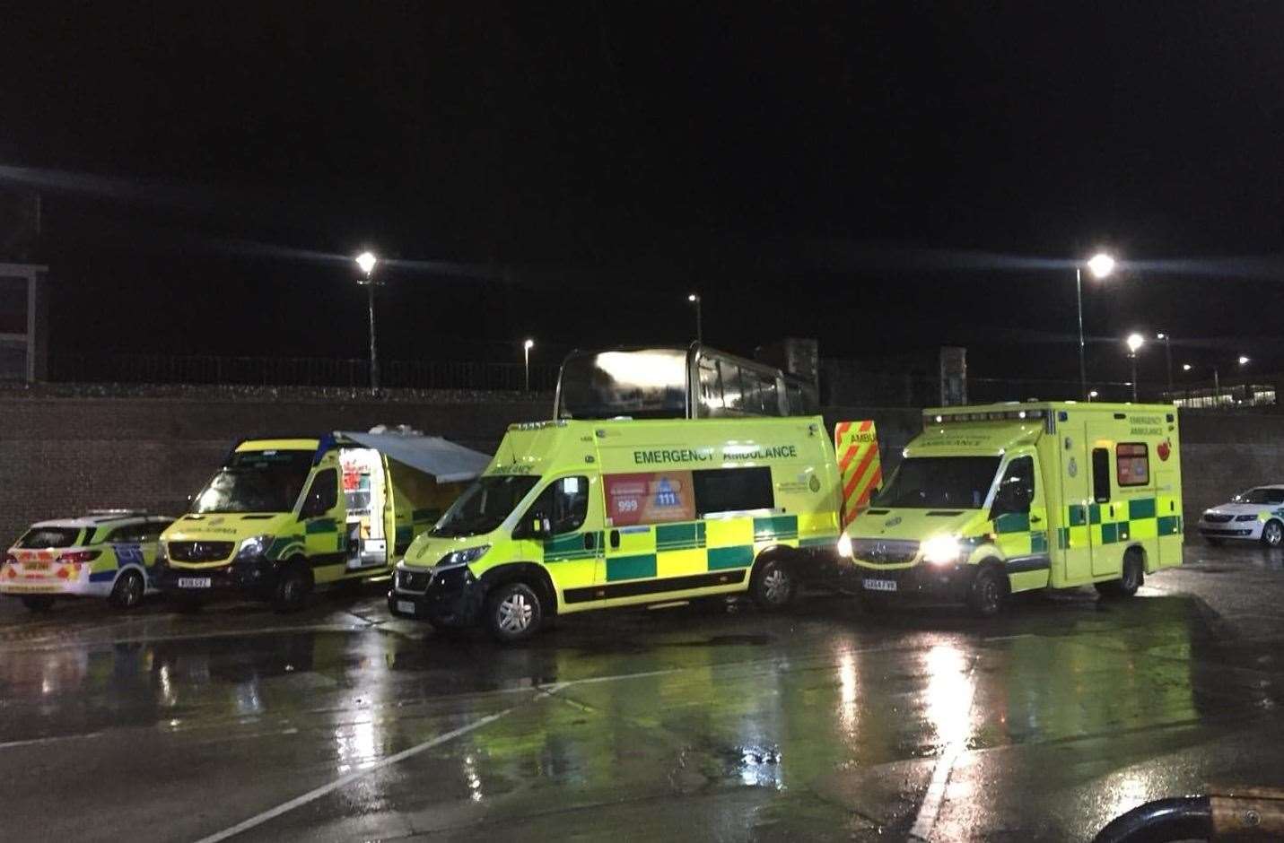 Ambulances at Canterbury Bus Station