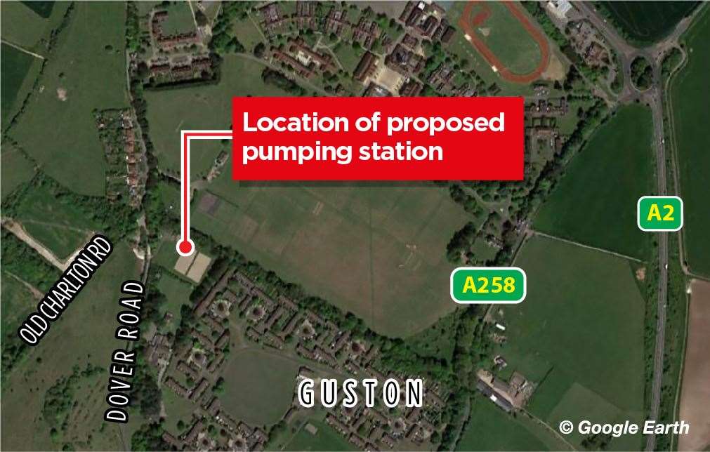 The new pumping station will be beside the existing two covered reservoirs, pictured