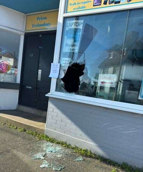 The raider got into the store after breaking the window. Picture: Mathew Culver