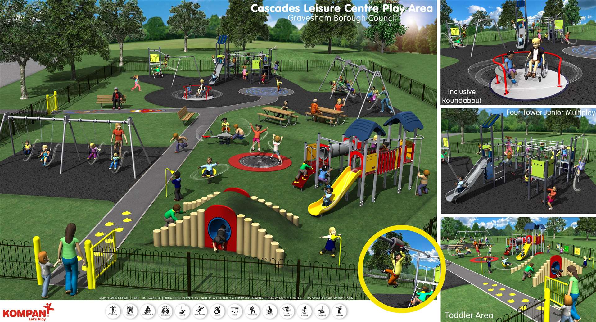 An artistic impression of the new play area at Cascades Leisure Centre, Gravesend