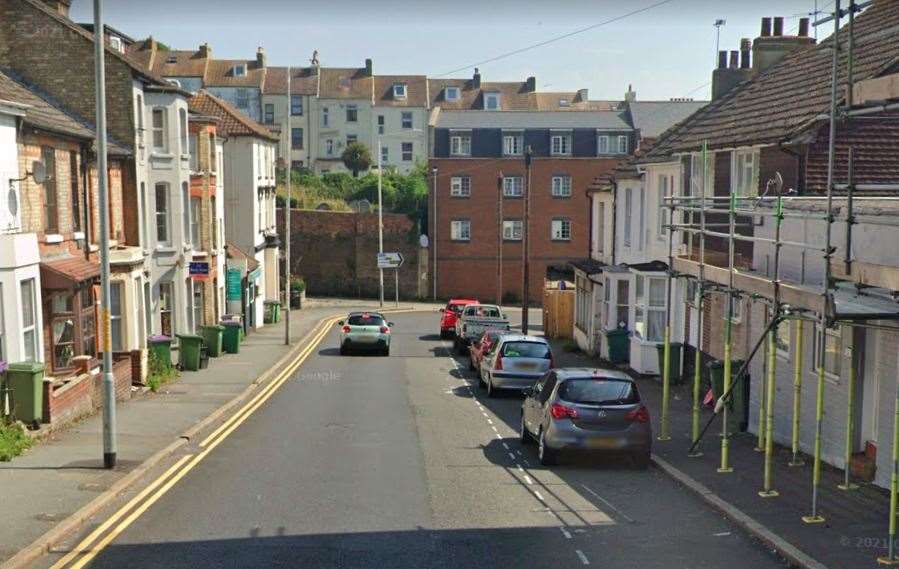 The man was found injured in New Street, Folkestone. Photo: Google Maps