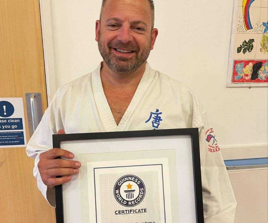 Steve Keeler with his Guinness World Records certificate