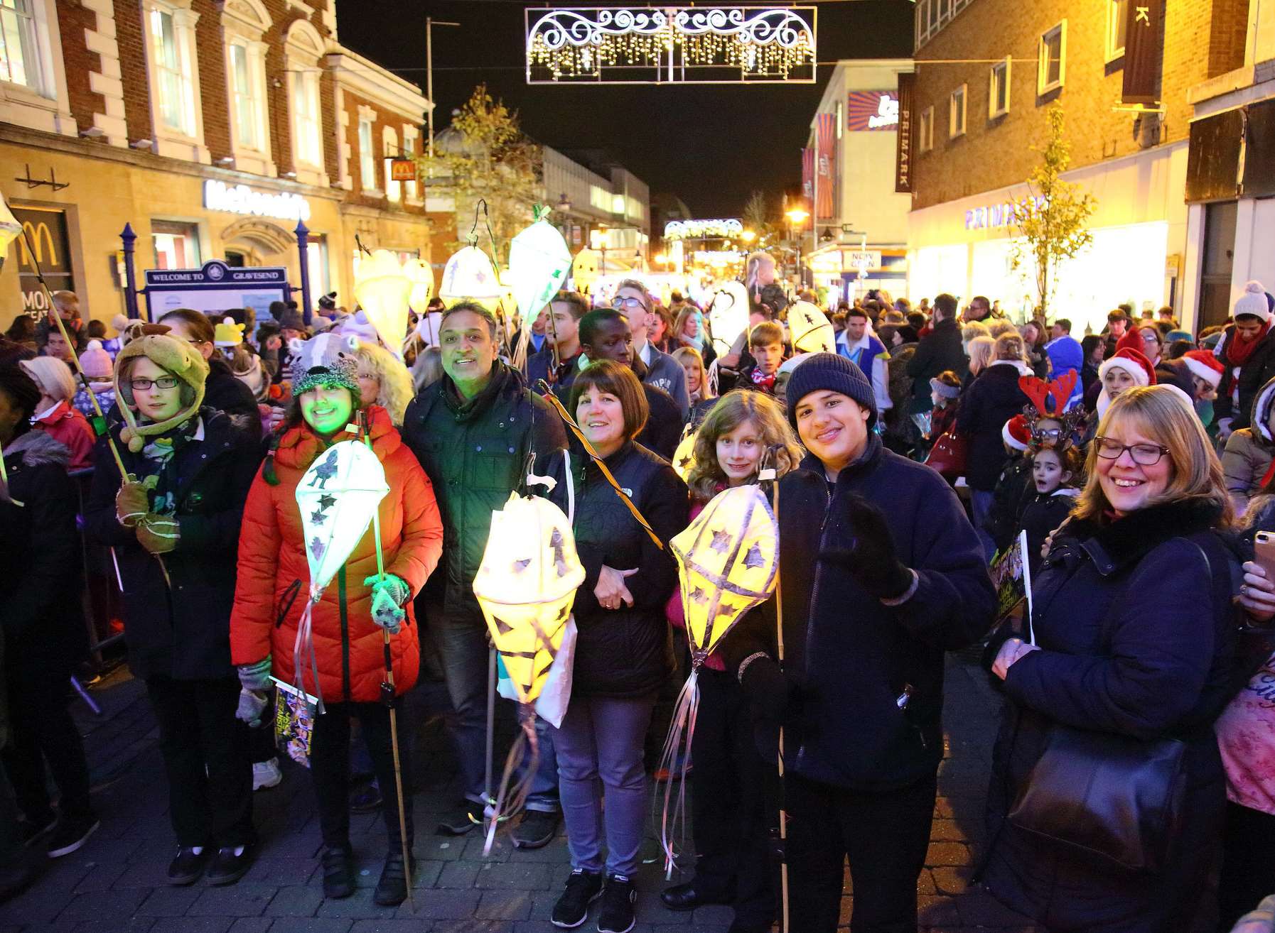 Christmas light switch on in Gravesend, 2016