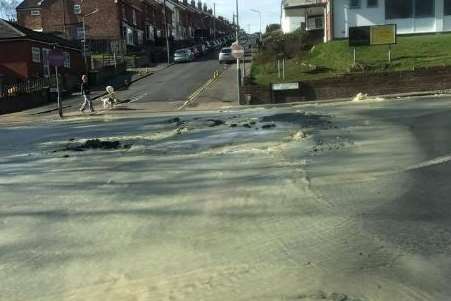 North Farm Road has been closed. Picture: Louis Fury
