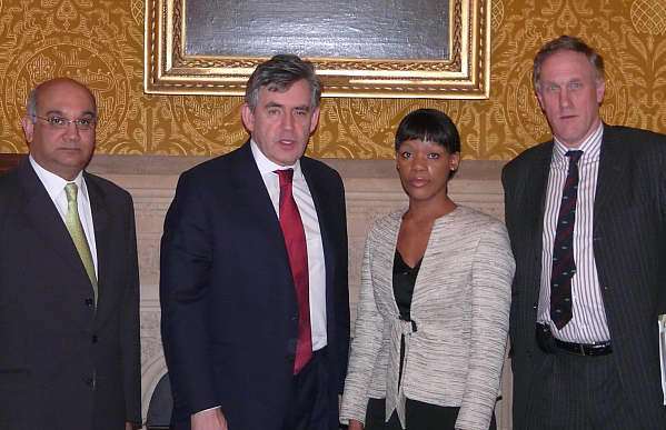 Keith Vaz MP, chairman of the Home Affairs Select Committee, Prime Minister Gordon Brown, Giselle Pakeerah and Julian Brazier MP at their meeting. Picture: HILARY DANNETT