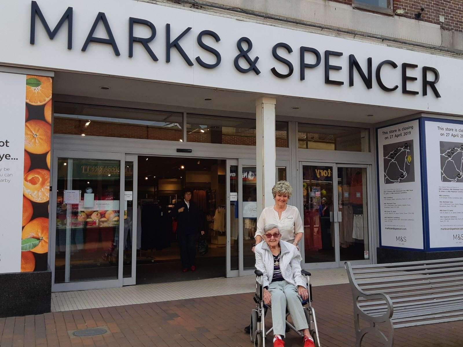 Marjorie Guard, 98, with M&S clothes and home manager Nicola Marsh