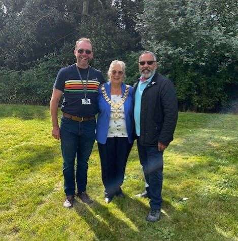 YMCA Thames Gateway chief executive Dave Ball with the Mayor of Dartford Rosanna Currans and Dartford Councillor Avtar Sandhu