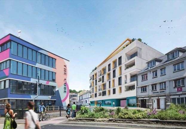 45 flats are planned for land between Tontine Street and St Michael's Street. This image shows the frontage from Tontine Street. Picture: All pictures taken from Design and Access statement, On Architecture
