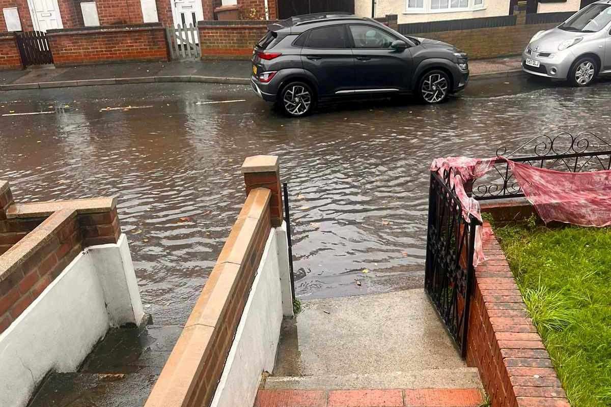 Milton Street in Swanscombe is flooded after the storm. Picture: Emma Ben Moussa