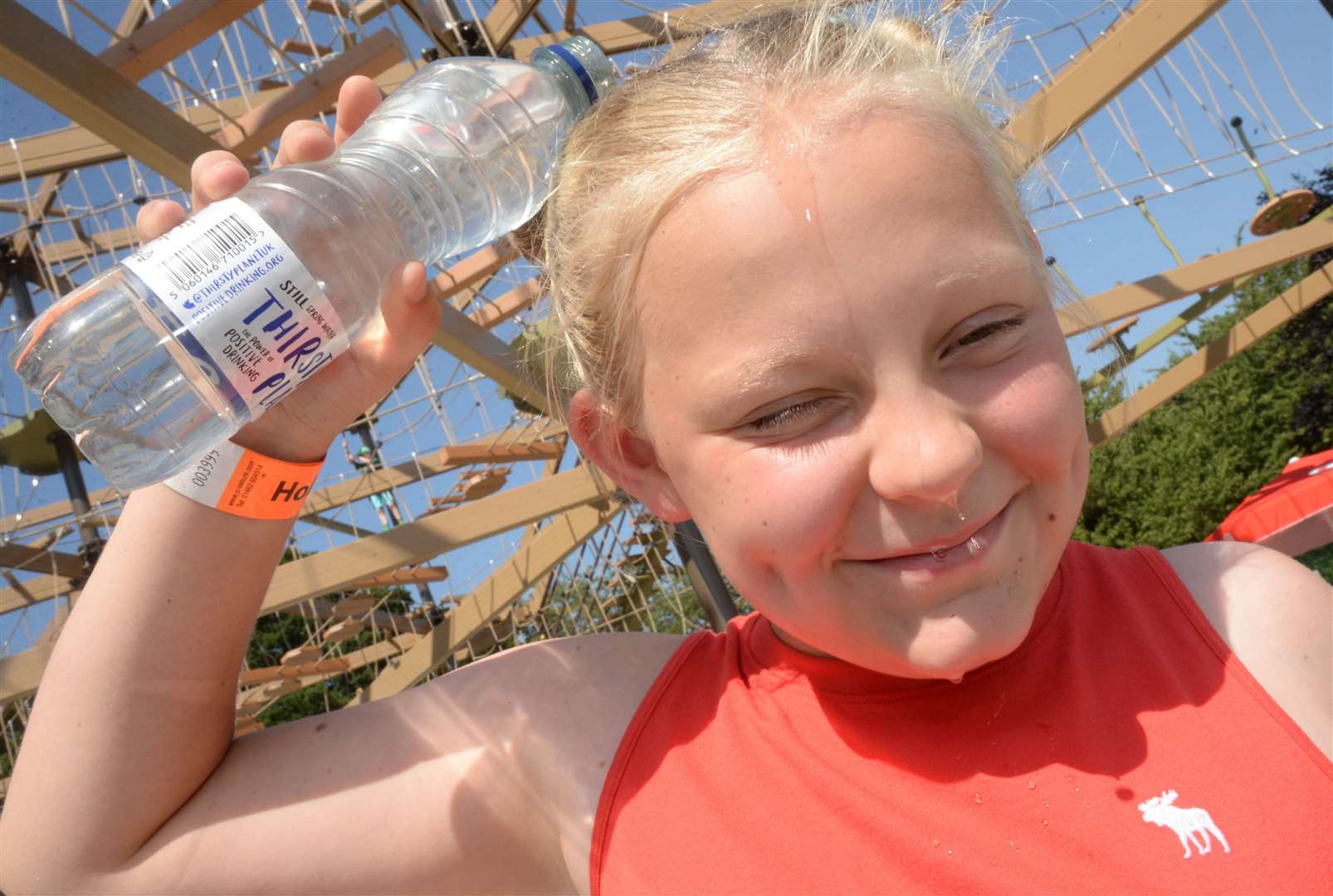 Maddie, 10 cools off at the Mote Park Outdoor Adventure on Thursday. Picture: Chris Davey