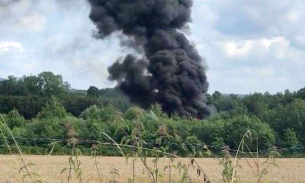 The tanker fire on the A21 Picture: @Tel750