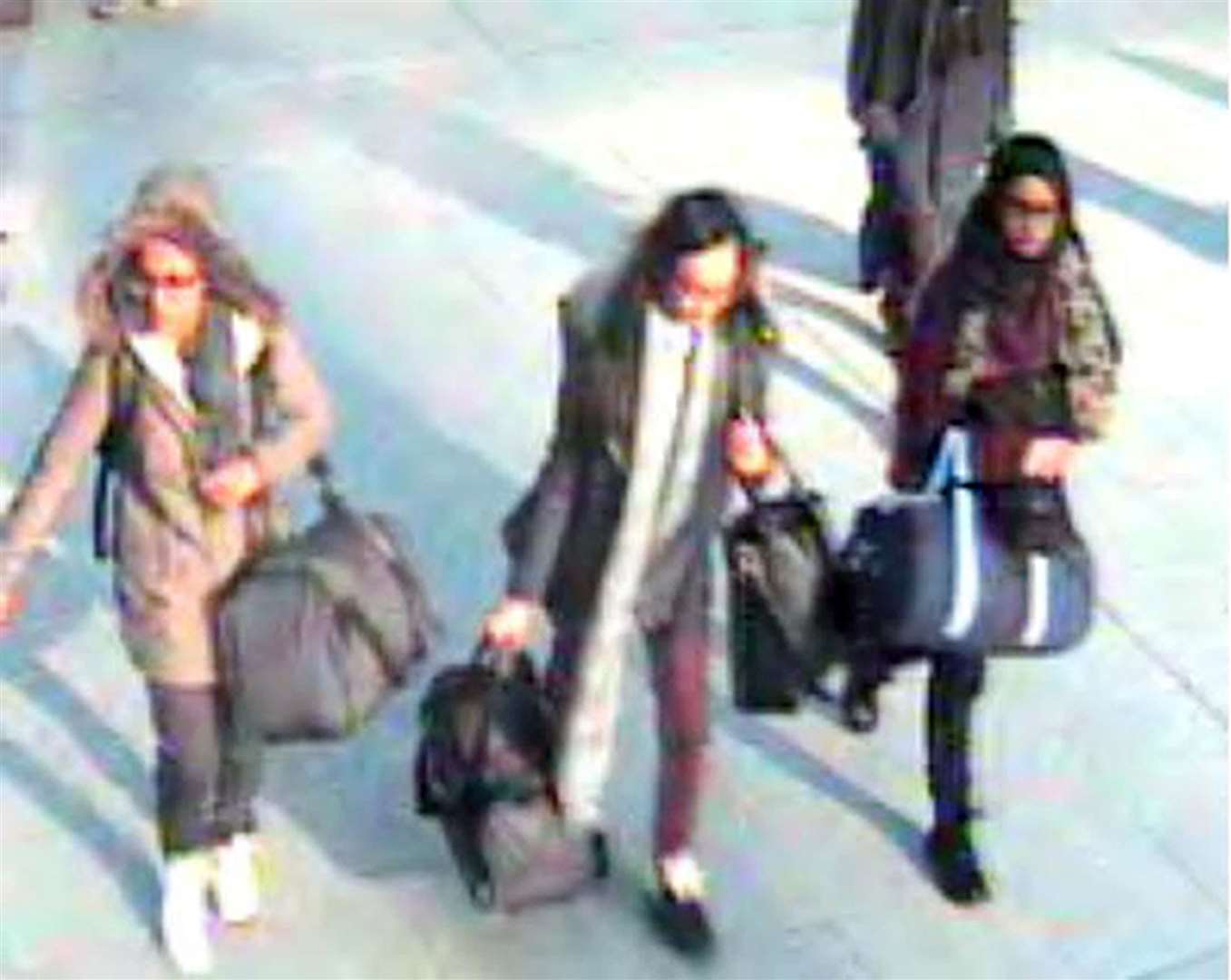CCTV of the three schoolgirls leaving the UK (Met Police/PA)