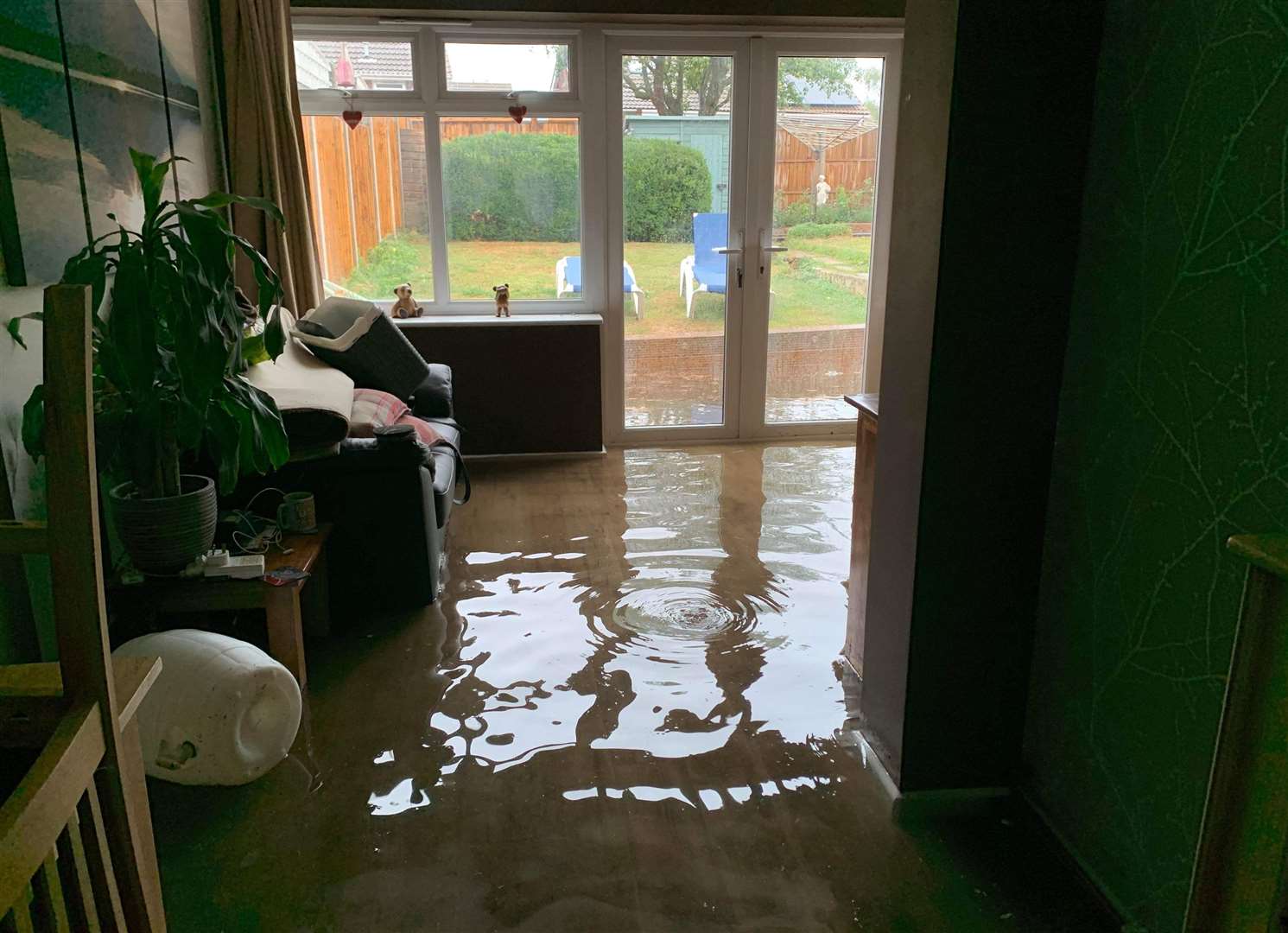 The damage to Caroline and Steve England's house when it flooded. Picture: Caroline England