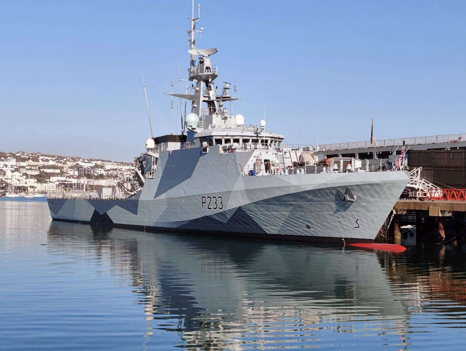 Boris Johnson has said HMS Tamar will remain as a ‘precautionary measure’ (MoD/PA)