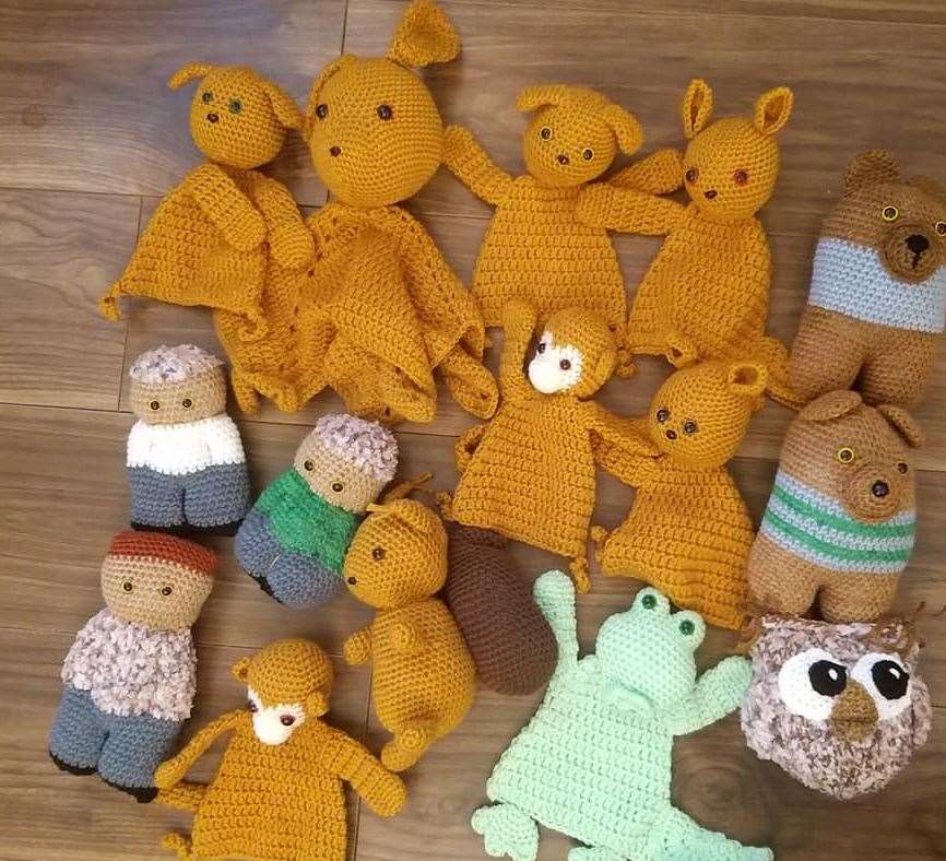 A collection of gifts made by Kim Colourway and donated to the appeal
