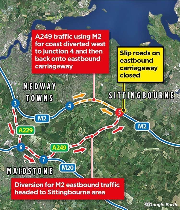 Drivers will need to take these diversions when the slip roads are closed