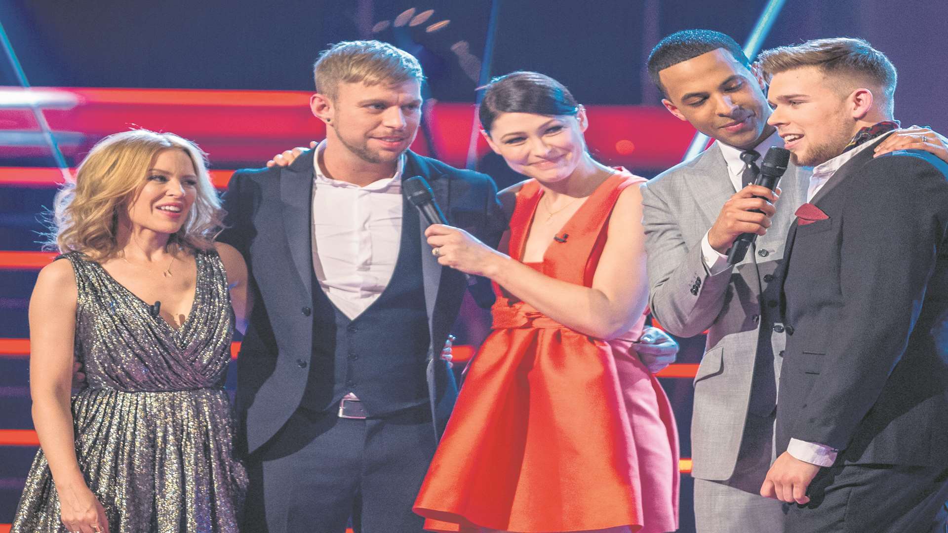 Marvin, fourth from left, on BBC's The Voice
