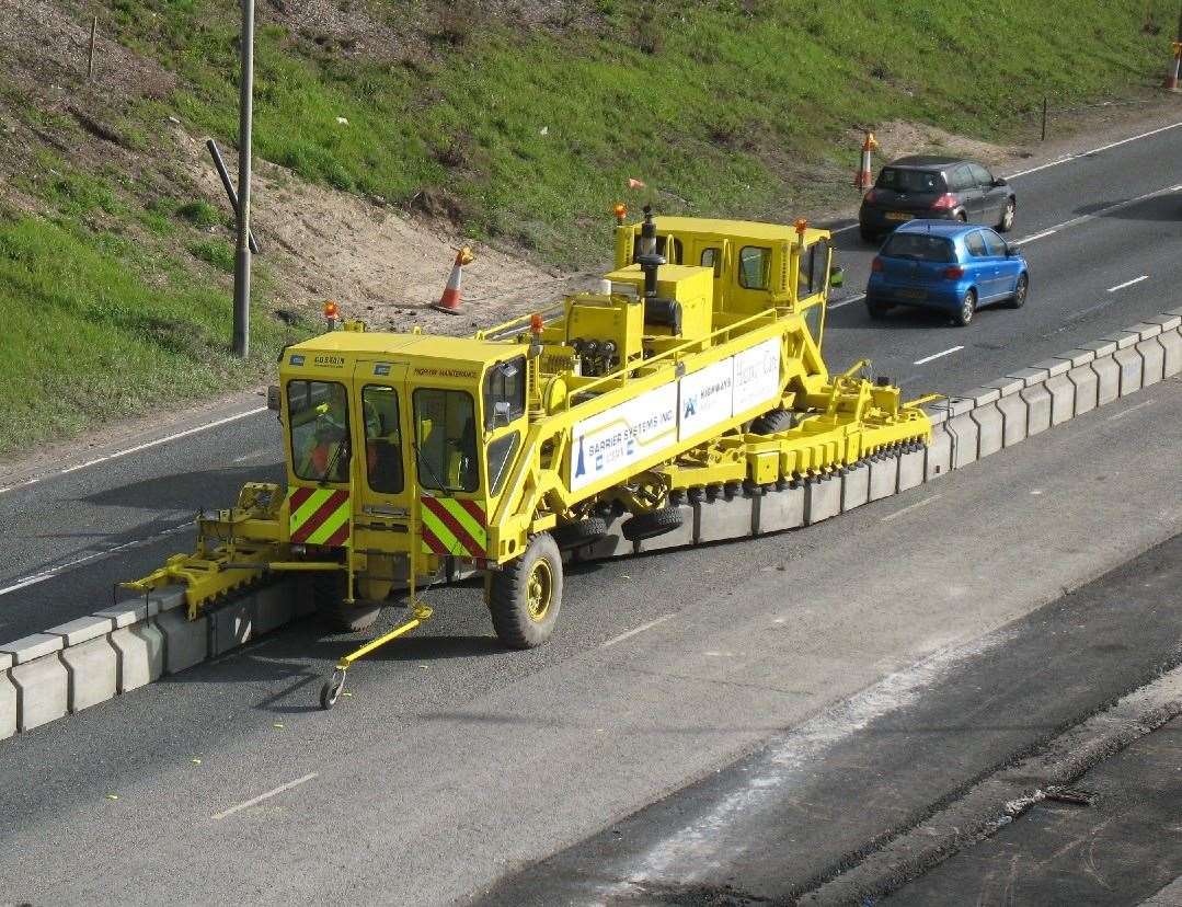 The moveable barrier was previously tested on the M20 in 2008