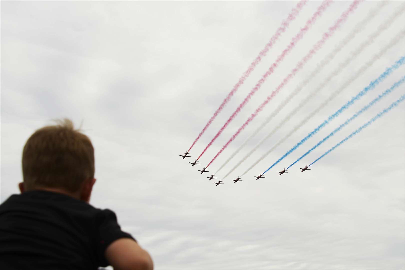 The Red Arrows display over The Leas in Folkestone. Picture: Paul Amos