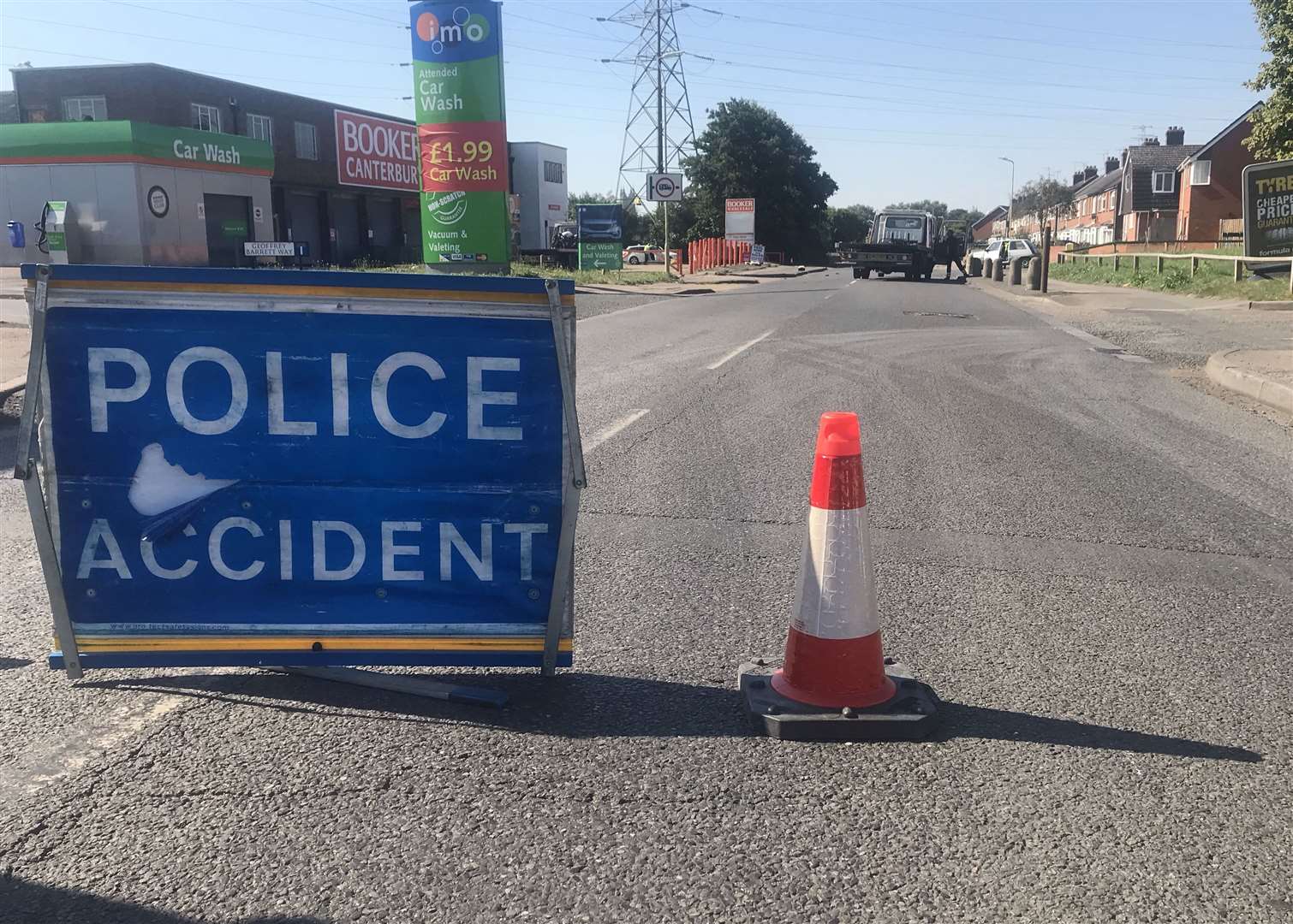 The road was closed by police for about nine hours