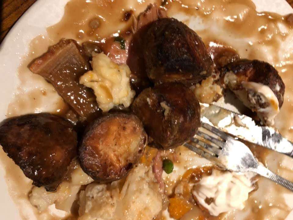 The picture Laura posted of the burnt potatoes on Facebook. Picture: Laura Heskett