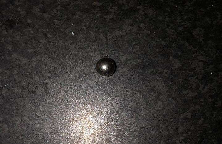 A ballbearing was recovered from inside the car