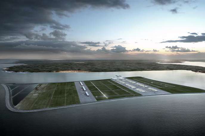 An artist's impression of the landing strip at Goodwin Sands. Picture: Tim Rankine