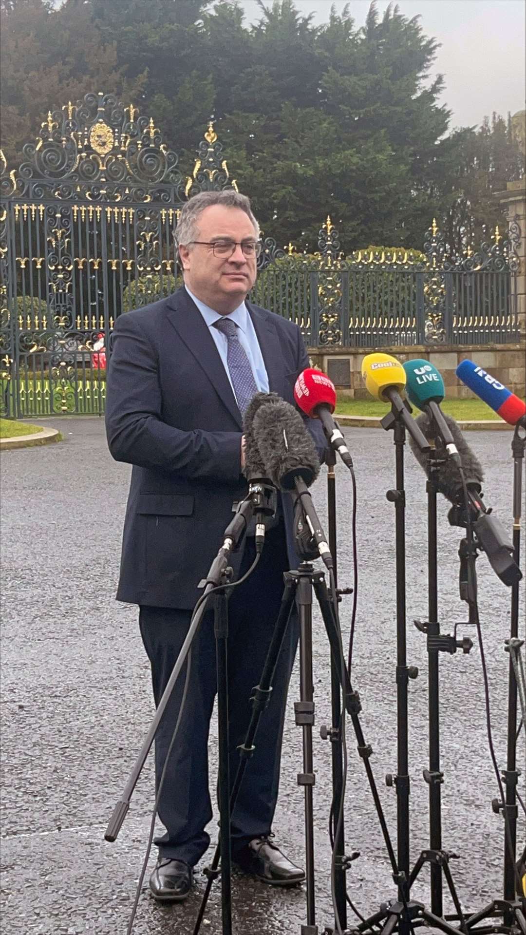 Alliance Party deputy leader Stephen Farry outside Hillsborough castle ahead of talks on a financial package for Northern Ireland (Claudia Savage/PA)