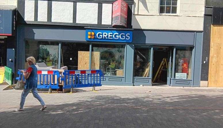 Signage has now gone up for the third Greggs store in Maidstone, which will be located in Week Street