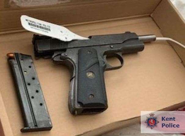 A gun seized during the raid from Gambanga's house. Picture: Kent Police (38538939)