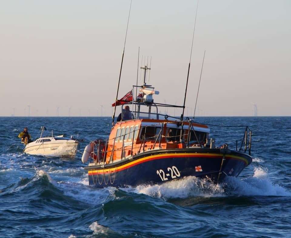 A Margate lifeboat was called out to rescue a yacht's occupants off the Thanet coast. Picture: Mark Stanford