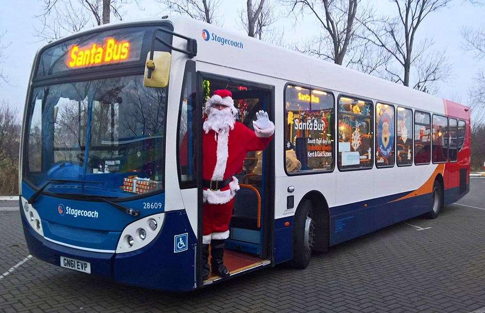 Santa swaps sleigh for buses to support Demelza Hospice Care for Children Picture: Stagecoach (53598220)