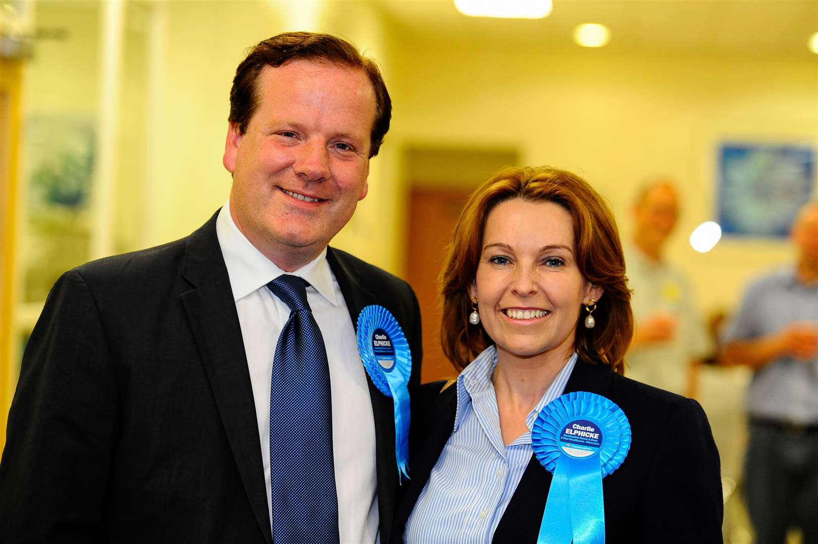 Mrs Elphicke with here husband on his re-election in 2015. Picture: Alan Langley