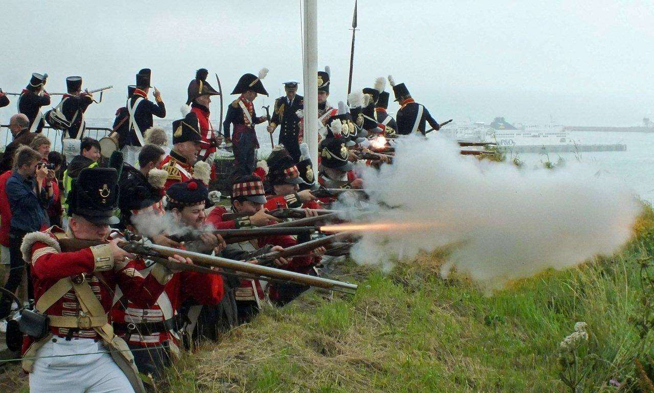 Footguards firing at Western Heights
